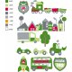 Kid's Concept Wallsticker, Turbo Bil/Grn