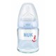 NUK First Choice+ Glasflaska 120ml med Silikonnapp, Bl